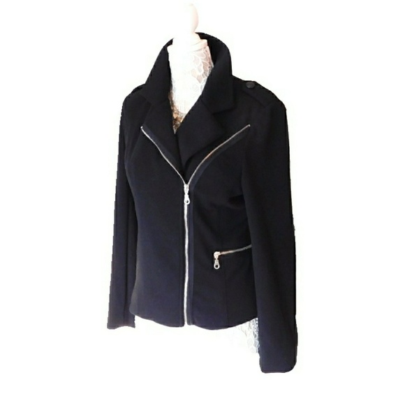 TUMBLEWEED Jackets & Blazers - TUMBLEWEED CUTE KNIT ASYMMETRICAL MOTO JACKET